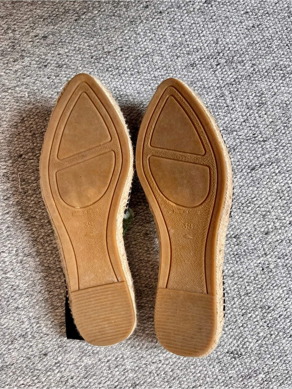 Manebi 38 Hamptons open side espadrille flats black suede US 8